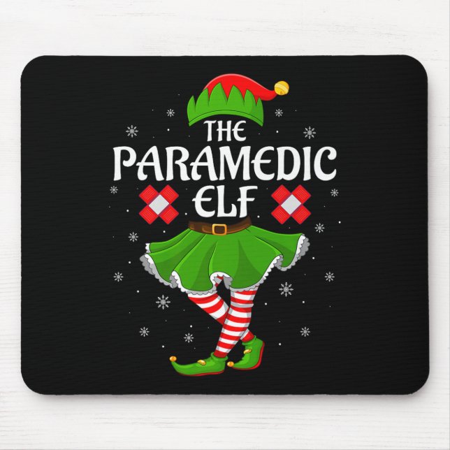 Paramedic Elf Christmas Family Girls Women Elf Squ Musmatta (Framsidan)