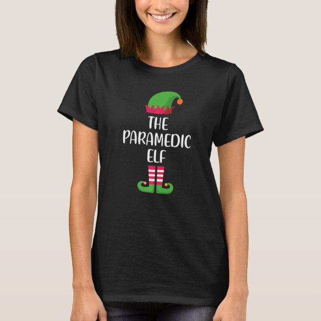 Paramedic Elf Family Matching Group Christmas Paja T Shirt (Framsida)
