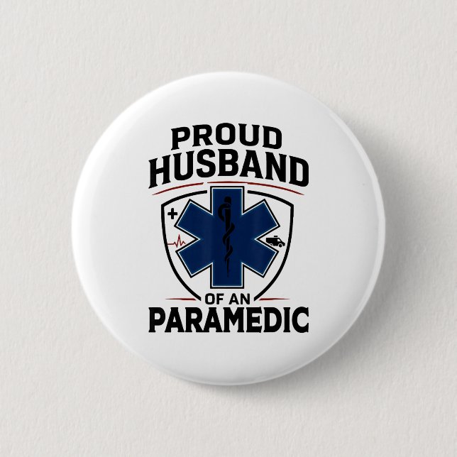 Paramedic Husband Proud Husband Of An Paramedic  Knapp (Framsida)