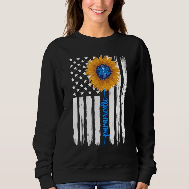 Paramedic Sunflower US Flag Paramedic 1 T Shirt (Framsida)