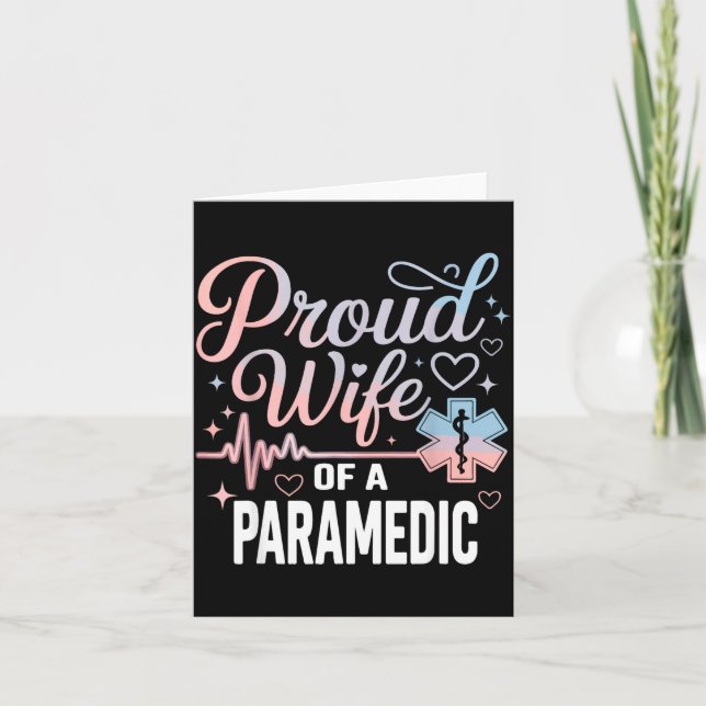 Paramedic Wife Proud Wife Of An Paramedic  Kort (Framsida)