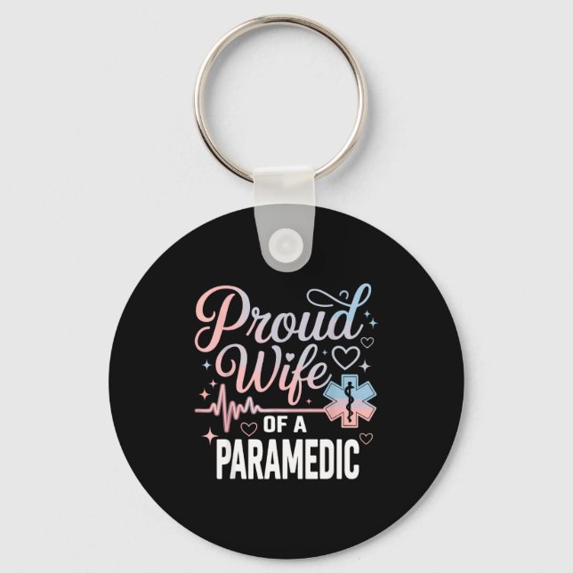 Paramedic Wife Proud Wife Of An Paramedic  Nyckelring (Framsida)