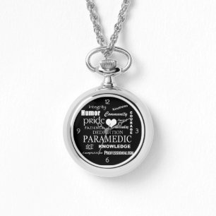 Paramedicinsk Pride-Vit hjärta/textdesign Armbandsur