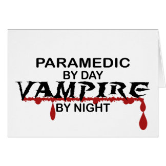 Paramedicinsk vampyr vid natt hälsningskort