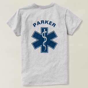 Paramedicinska blått för EMT EMS T Shirt