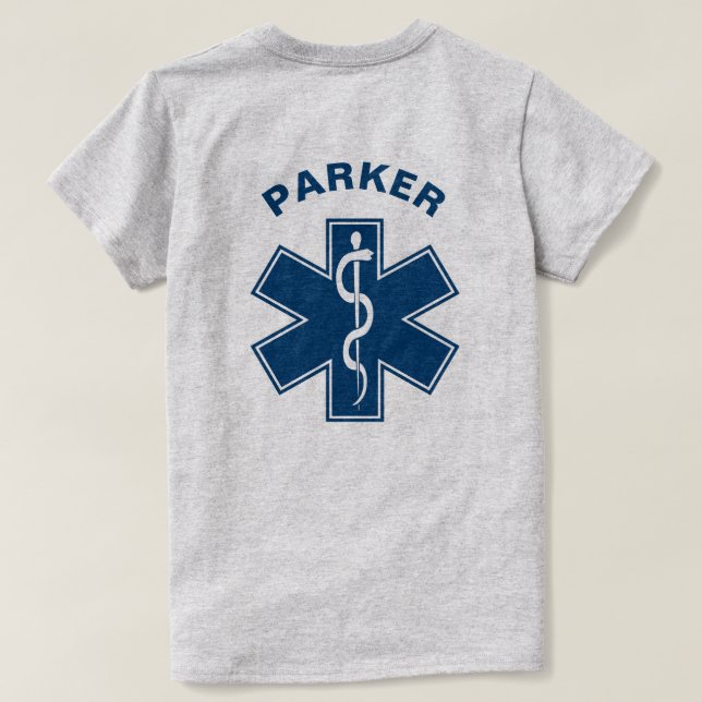 Paramedicinska blått för EMT EMS T Shirt (Design baksida)