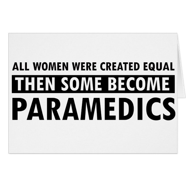 Paramedicinska kvinna design hälsningskort (Framsidan Horizontal)