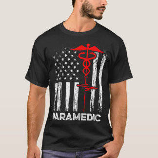 Paramedics Usa Flag Doctor Ambulance Nurse Emergen T Shirt