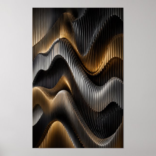 Parametrisk vågkonst på väggen poster (Framsidan)