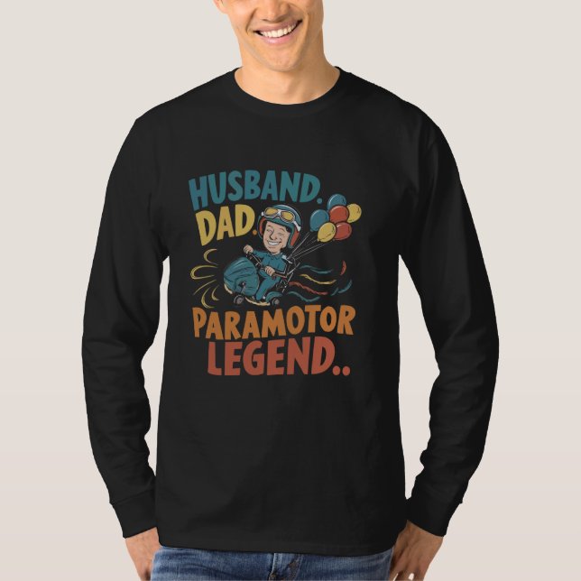 Paramotering Paragliding Luft Sport Paramotor Pilo T Shirt (Framsida)