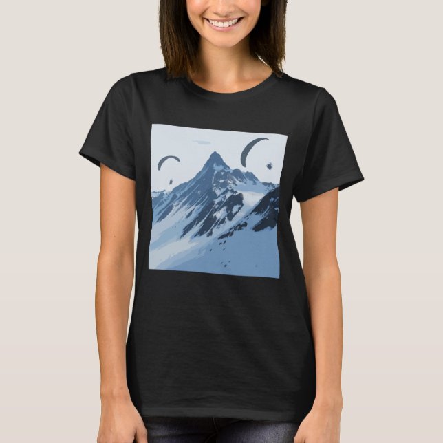 Paramotor Mountain-toppflygning T Shirt (Framsida)
