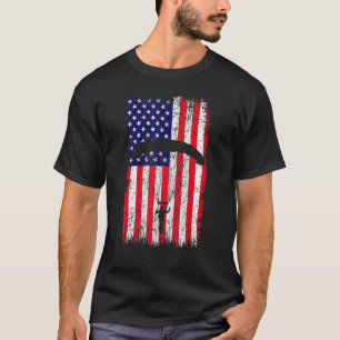 Paramotor Paragliding American Flagga T Shirt