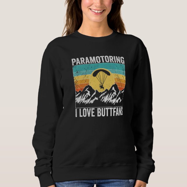 Paramotor Pilot l love Buttfans Paramotoring Premi T Shirt (Framsida)