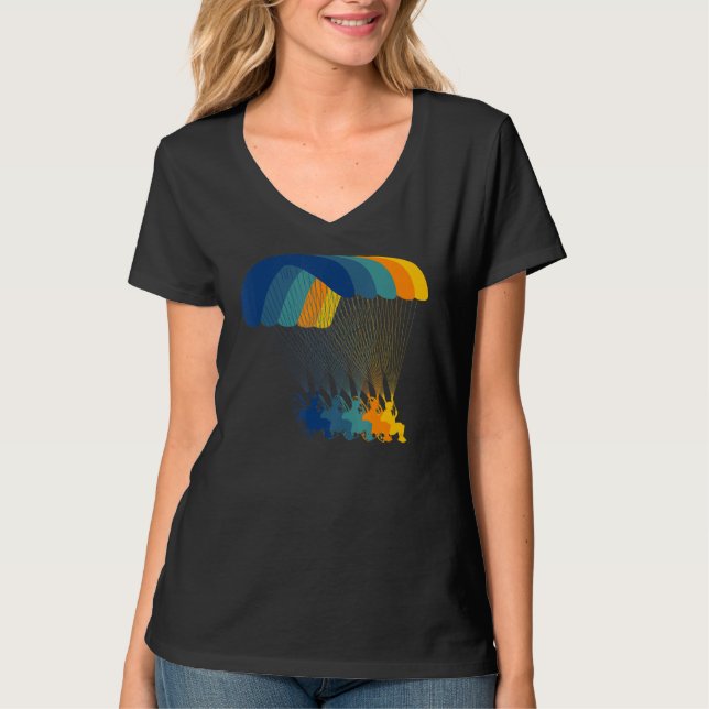 Paramotoring Paraglider Ha för Retro Paramotor Vin T Shirt (Framsida)