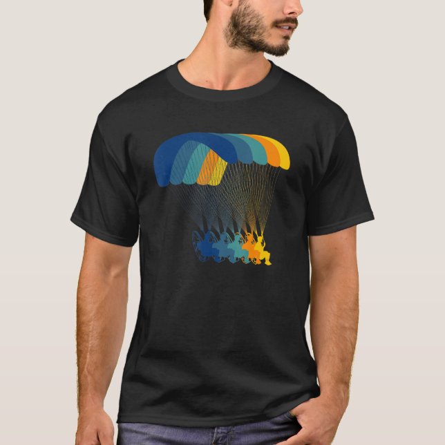 Paramotoring Paraglider Ha för Retro Paramotor Vin T Shirt (Framsida)