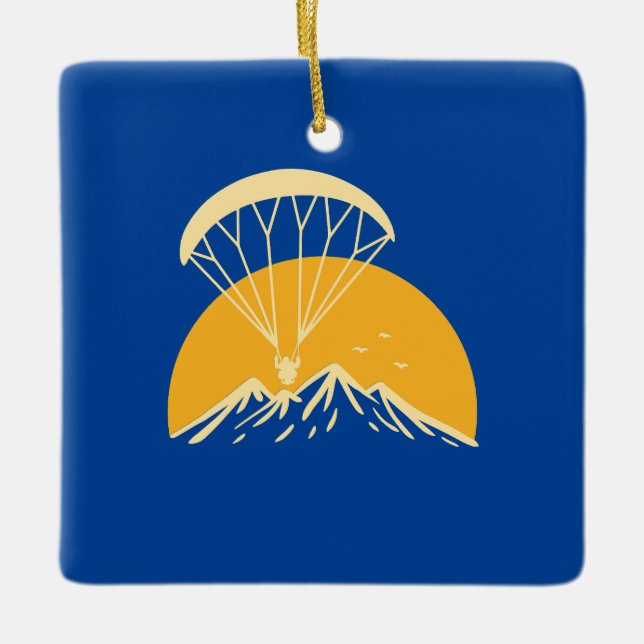 Paramotoring Retro Julgransprydnad Keramik (Framsida)