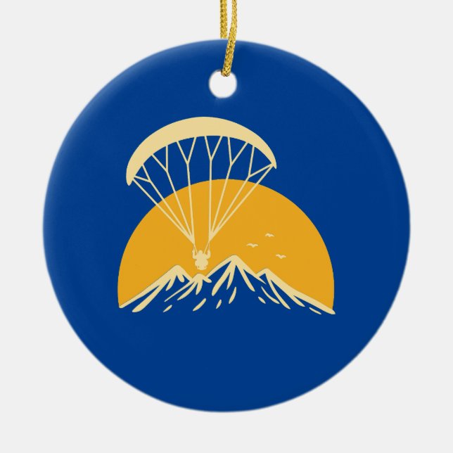 Paramotoring Retro Julgransprydnad Keramik (Framsidan)