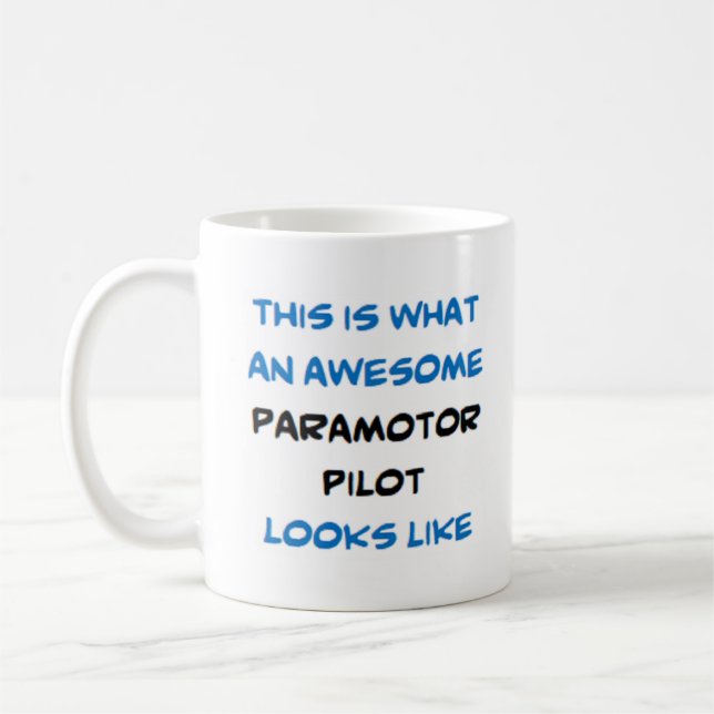 paramotorpilot, fantastisk kaffemugg (Vänster)