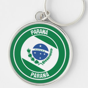 Paraná Round Emblem Rund Silverfärgad Nyckelring