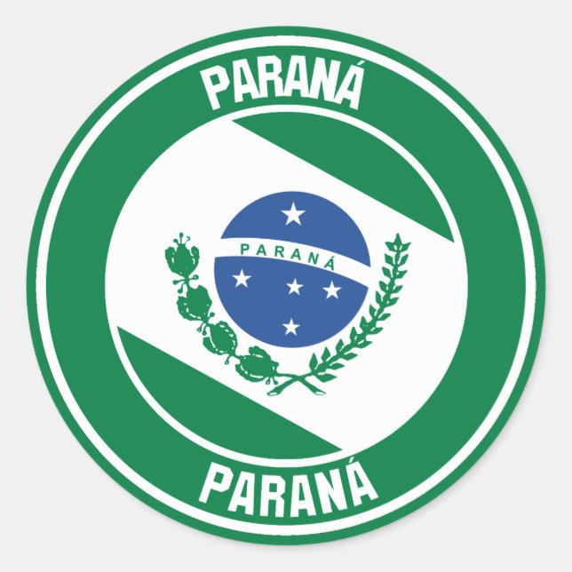Paraná Round Emblem Runt Klistermärke (Framsida)