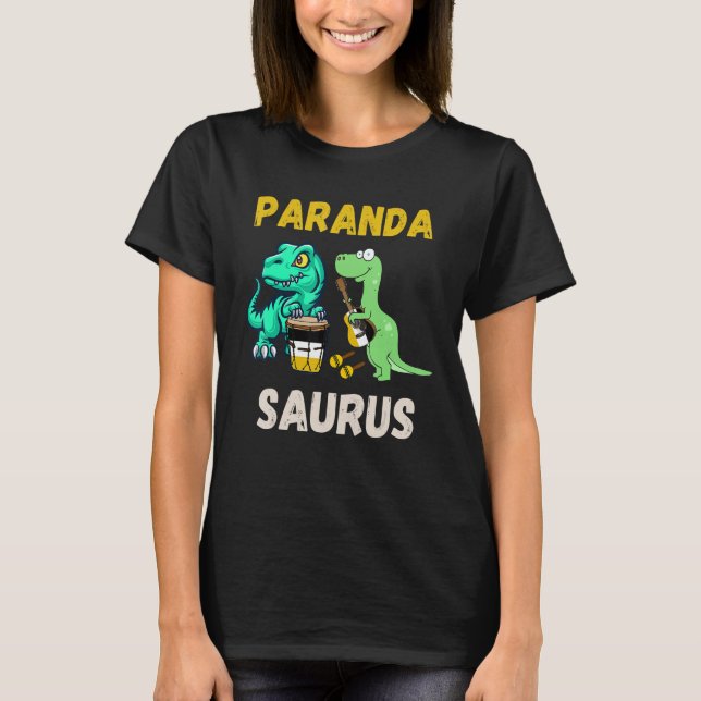 Parandasaurus dinosaurs som spelar Garifuna Drum o T Shirt (Framsida)