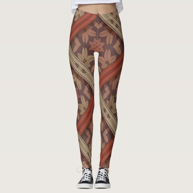 Parang Blommig Väv | Batikmönstrade Leggings (Framsida)