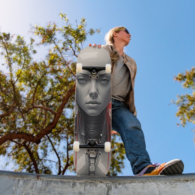 Paranoid Android Girl Futuristiska Mini Skateboard Bräda 18,5 Cm (Utomhus 1)