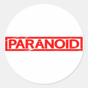 Paranoid Frimärke Runt Klistermärke