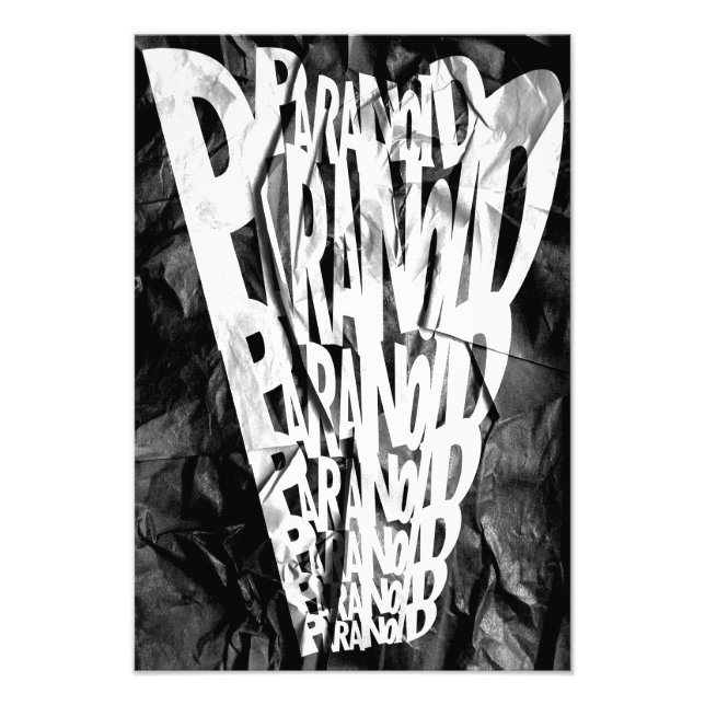 PARANOID! Grafisk affisch  Fototryck (Framsidan)