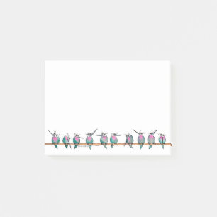 Paranoida Hummingbirds som posta-det noterar Post-it Block