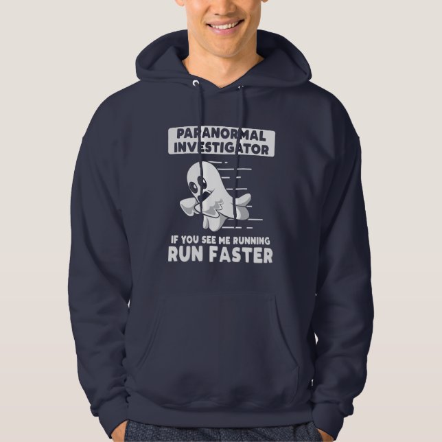 Paranormal Ghost Hunting Investigator Springa snab Hoodie (Framsida)