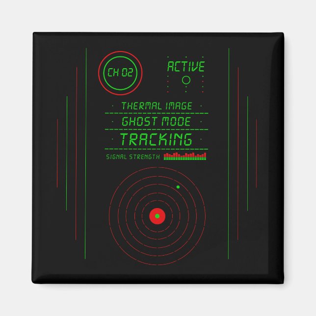 Paranormal Ghost Tracker Radar Display Scanner Art Magnet (Framsidan)