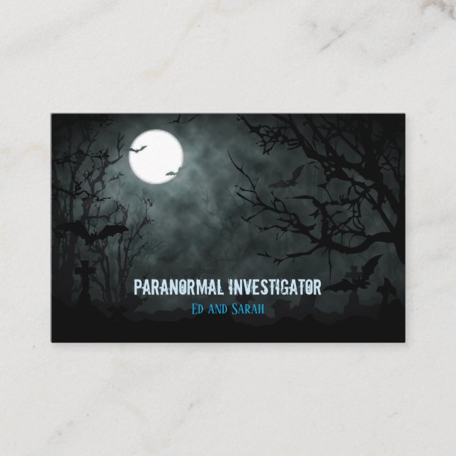 Paranormal Investigator Affärskortet Fullmoon Visitkort (Framsida)