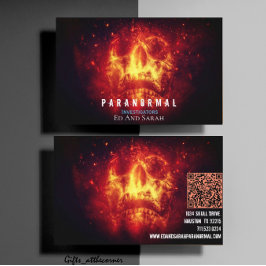 Paranormal Investigator Burning Skull Visitkort