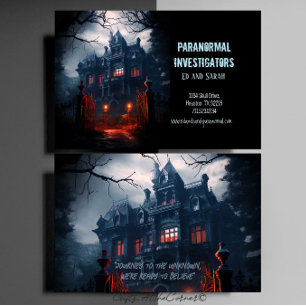 Paranormal Investigator Creepy Haunted Mansion Visitkort