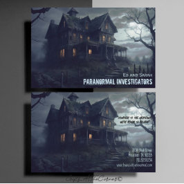 Paranormal Investigator Eerie Haunted House Visitkort