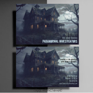 Paranormal Investigator Eerie Haunted House Visitkort