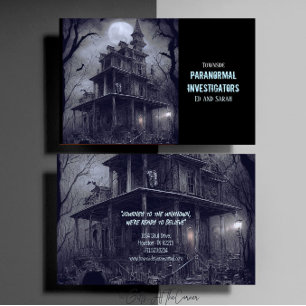 Paranormal Investigator Eerie Haunted House Visitkort