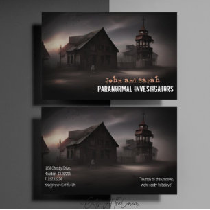 Paranormal Investigator Ghost Town White Hund Visitkort