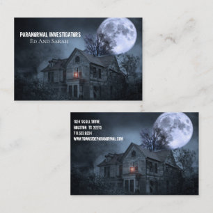 Paranormal Investigator Haunted House Fullmoon Visitkort