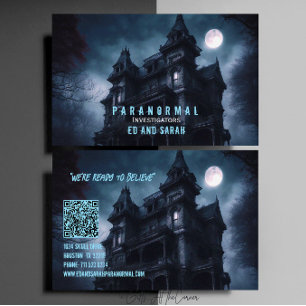 Paranormal Investigator Haunted House Måne Visitkort