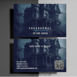 Paranormal Investigator Haunted House Visitkort