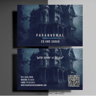 Paranormal Investigator Haunted House Visitkort