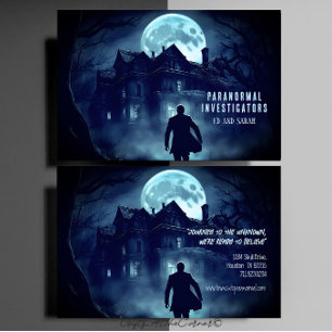 Paranormal Investigator Haunted Mansion Fullmoon Visitkort