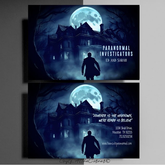 Paranormal Investigator Haunted Mansion Fullmoon Visitkort (Skapare uppladdad)