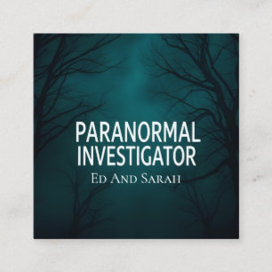 Paranormal Investigator Mörk Forest Fyrkantigt Visitkort