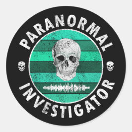 Paranormal Investigator Skull Runt Klistermärke