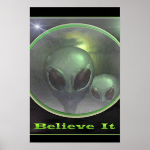 Paranormala UFO-greys Poster