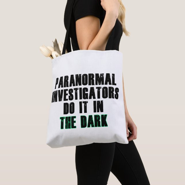 Paranormala utredare Humor (Svart) Tygkasse (Närbild)
