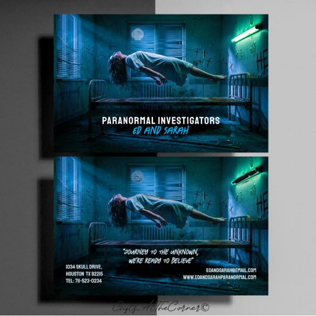 Paranormala utredare Kusligt besatt svävande Visitkort (Skapare uppladdad)